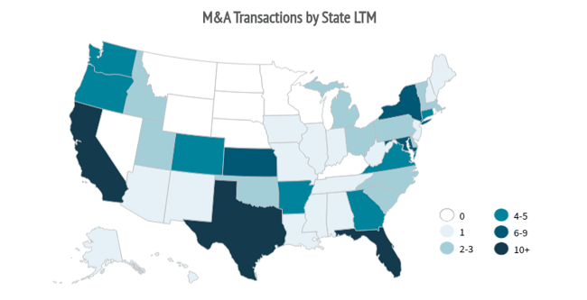 Q2 2026-MA Transactions by State Aerospace Defense Industry
