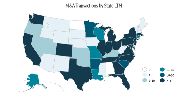 Q2 2026-MA Transactions by State Business Services Industry