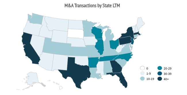 Q2 2026-MA Transactions by State Healthcare Industry