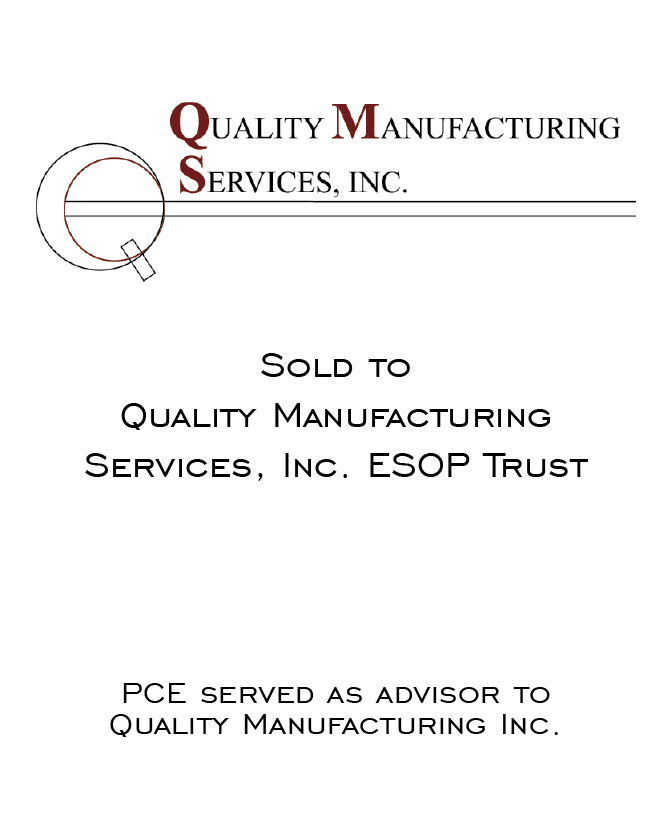 Quality Manufacturing ESOP Pitchbook tombstone 2023-01