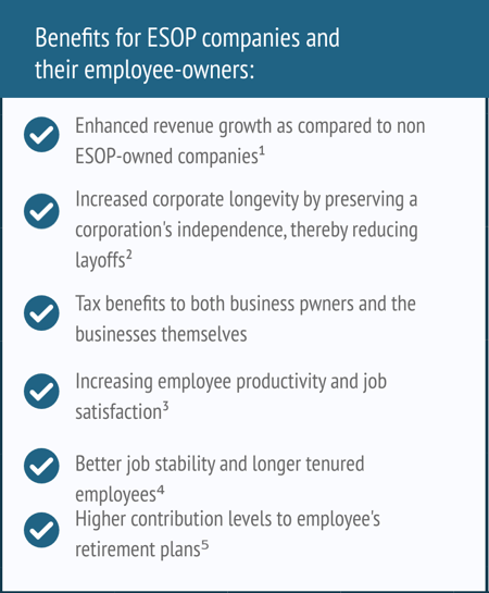 Benefits for ESOP companies and their employee-owners